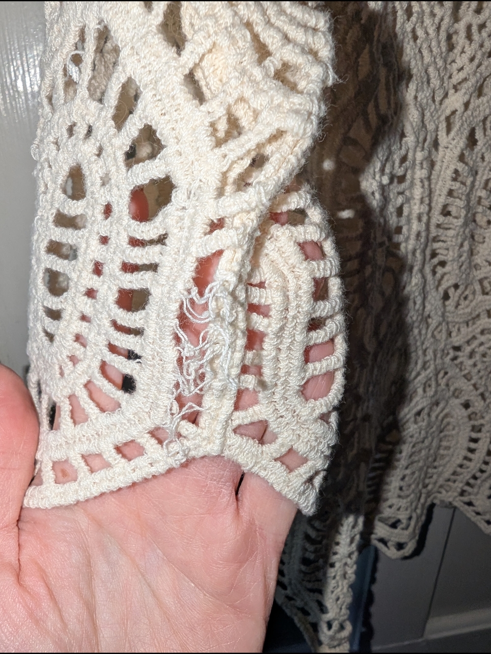 100% Cotton Crochet Lace White Top READ LISTING - Picture 5 of 5